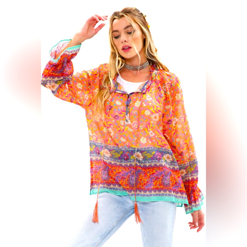 Aratta WATERCOLOR DREAMS BOHO BLOUSE